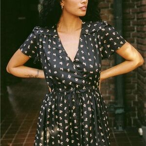 Christy Dawn Black Floral Midi Dress